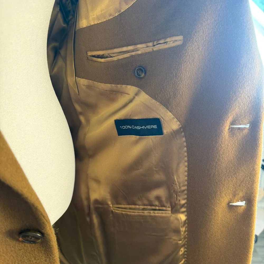Coconut Grove 100% Cashmere Blazer Mens Large Camel Brown Sport Coat‎ Luxury